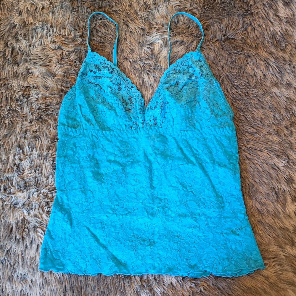 Hanky Panky lace turquoise cami S